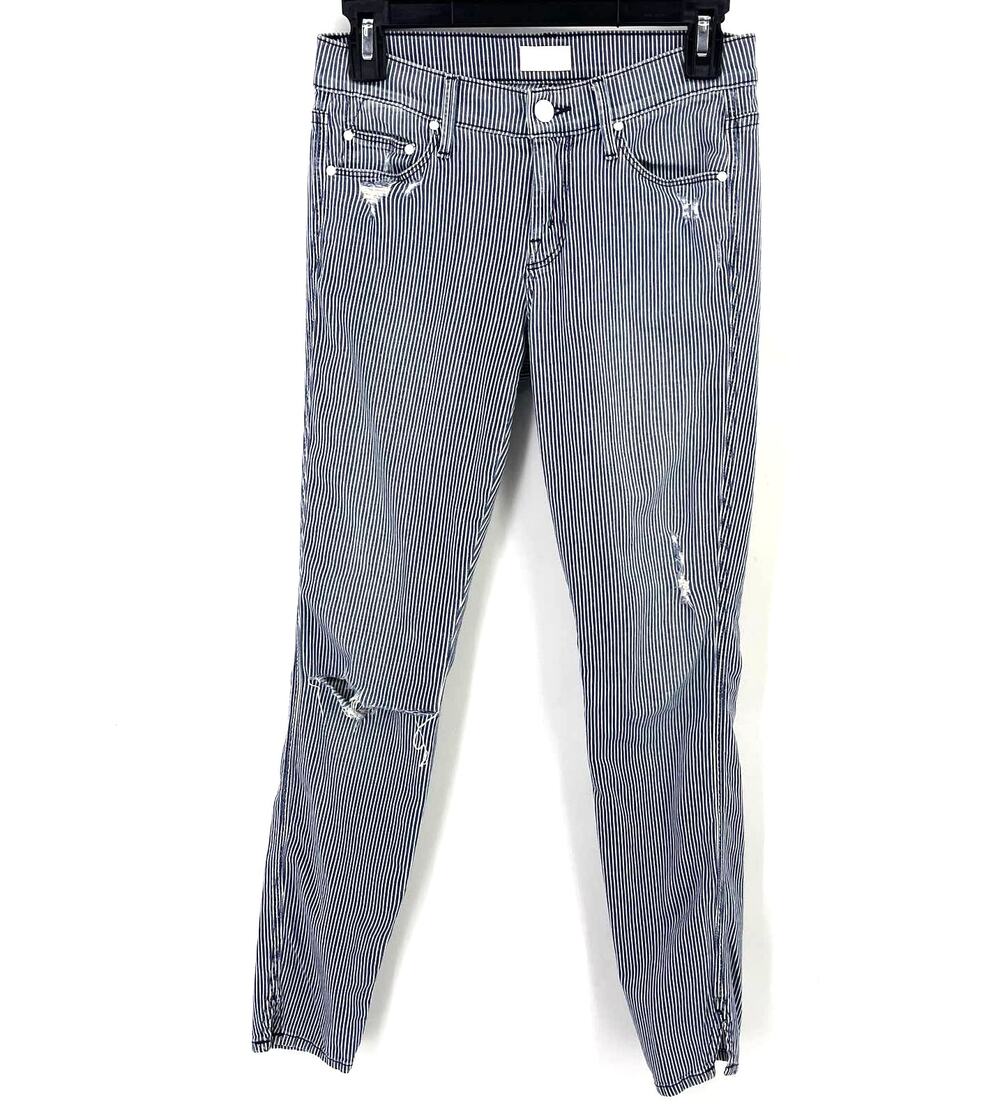 Mother Jeans The Vamp One The Road Destroy Conductor Strip Size 25 Cropped